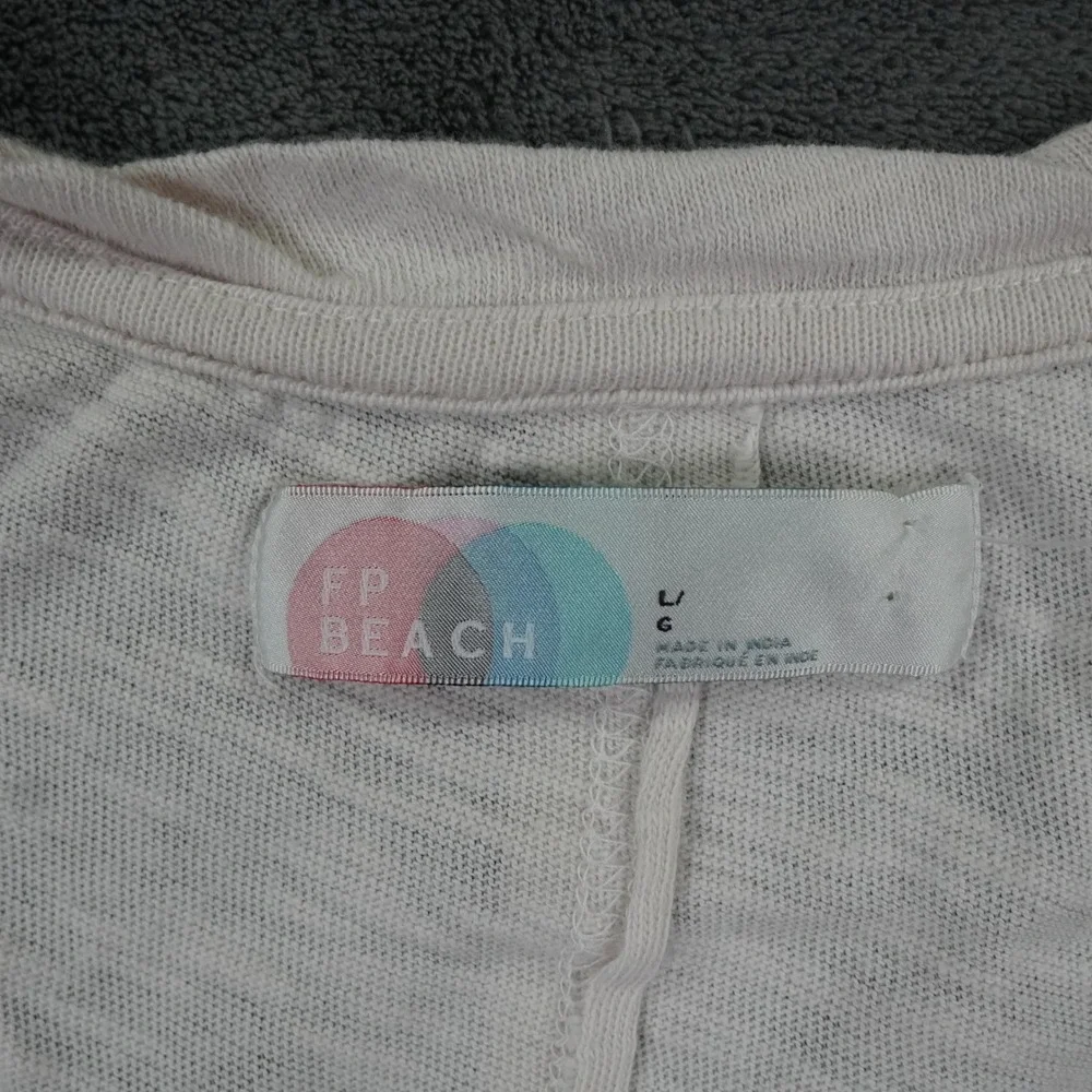 Free People FP Beach Tank Top Womens L Slub Cotton Asymmetrical Hem Lightweight